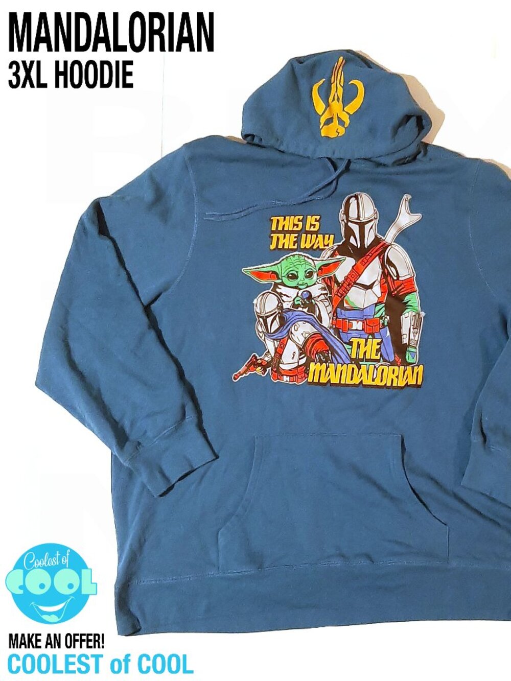The Mandalorian This is The Way Mens 3XL Hoodie Pullover Adult Star Wars Disney